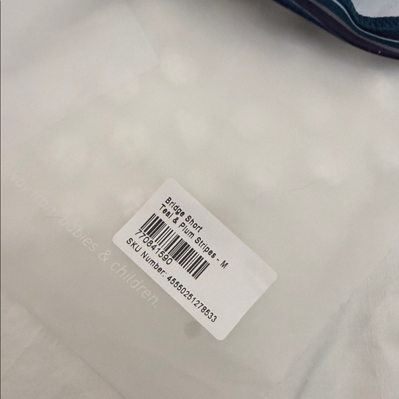 LIAISON THE LABEL BRIDGE SHORT - TEAL & PLUM STRIPES MEDIUM - Picture 10 of 10